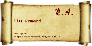 Miu Armand névjegykártya